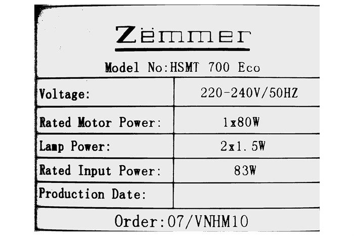 Máy hút mùi kính cong Zemmer HSMT 700ECO Màu Đen
