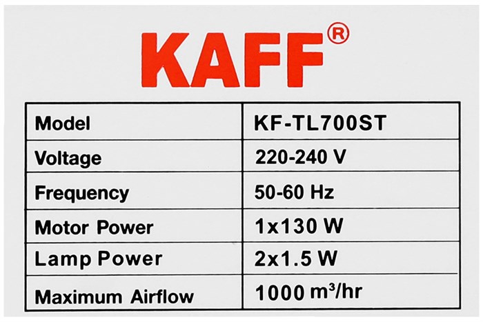 Máy hút mùi âm tủ KAFF KF-TL700ST Màu Đen - Bạc