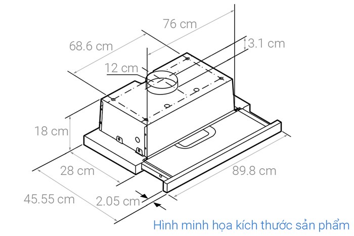 Máy hút mùi âm tủ Bosch DFT93AC50 Màu Bạc