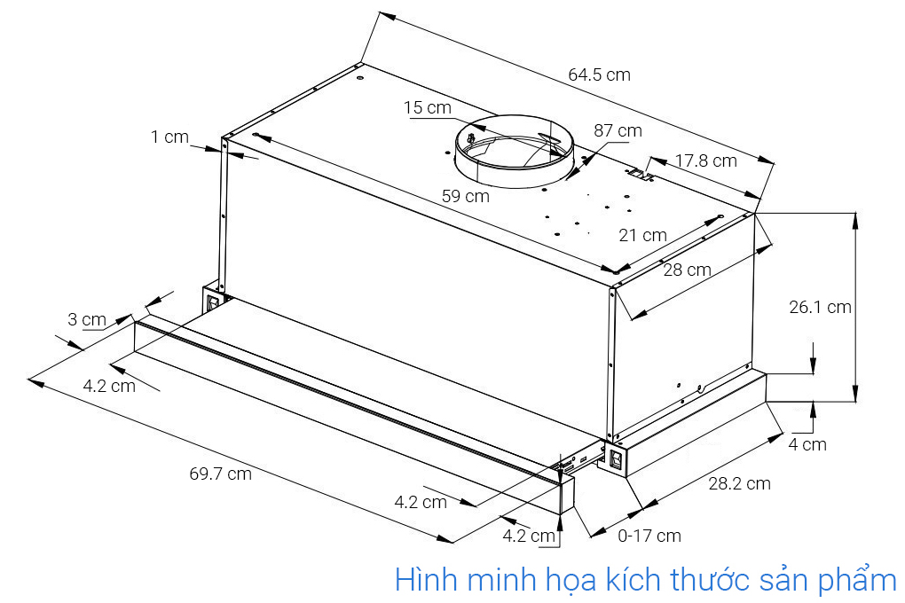 Máy hút mùi âm tủ Pramie ALP9-700 AIR - 12