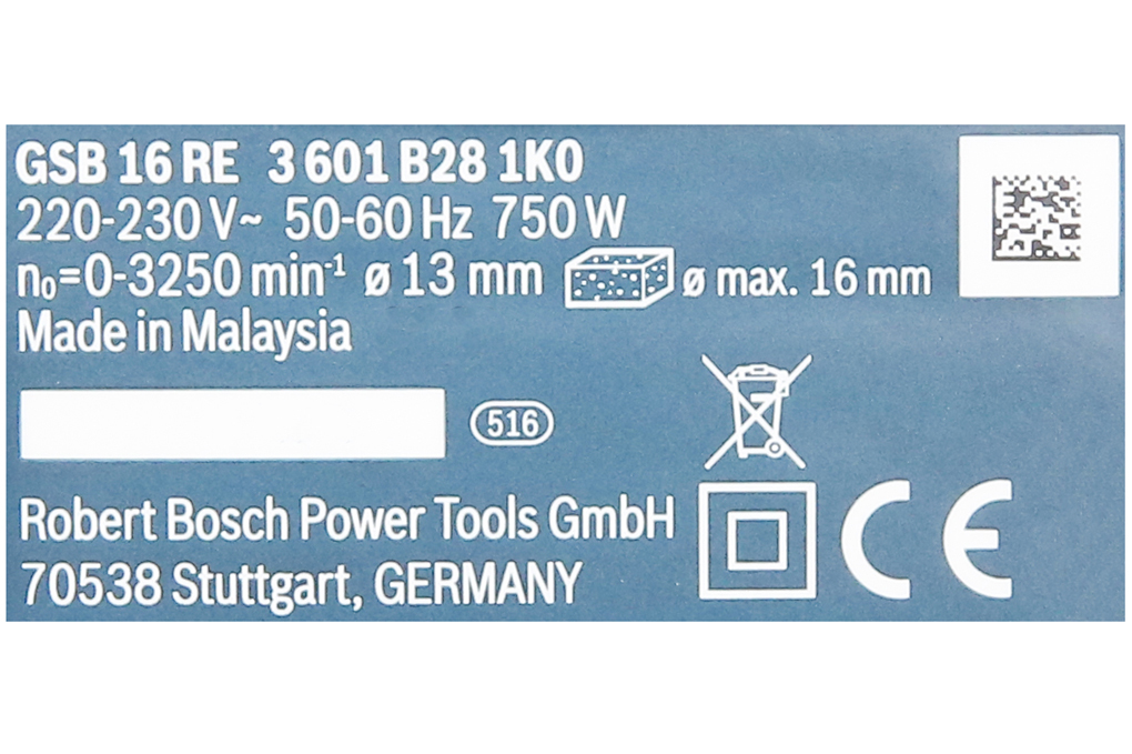 Siêu thị máy khoan động lực điện Bosch GSB 16 RE 750W
