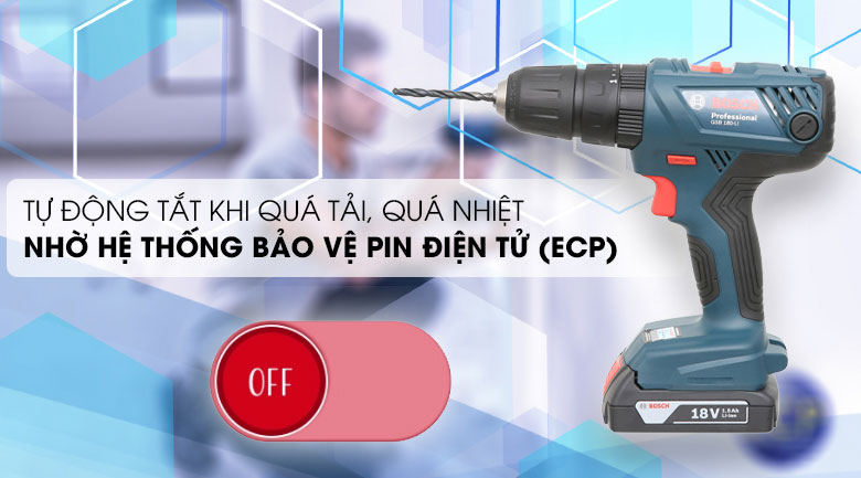 Hệ thống bảo vệ pin điện tử (ECP) - Máy khoan động lực dùng pin Bosch GSB 180-LI