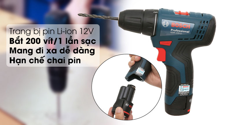 Máy khoan vặn vít dùng pin Bosch GSR 120-LI 12V
