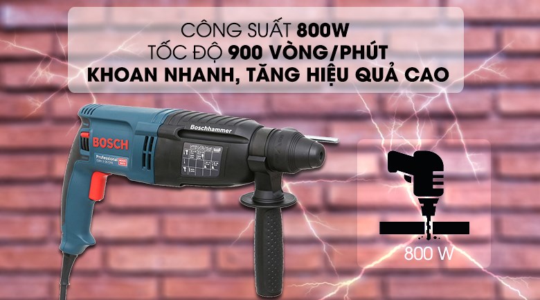 Máy khoan búa điện Bosch GBH 2-26 DRE 800W