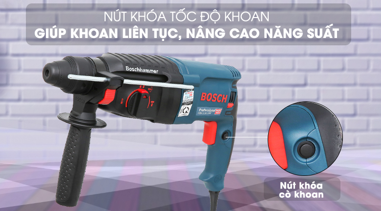 Máy khoan búa điện Bosch GBH 2-26 DRE 800W