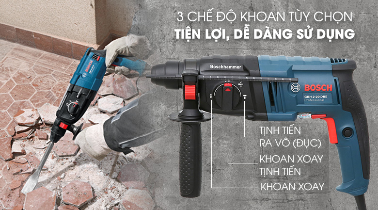 Máy khoan búa điện Bosch GBH 2-20 DRE 600W