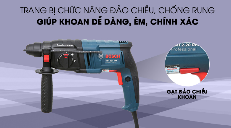 Máy khoan búa điện Bosch GBH 2-20 DRE 600W