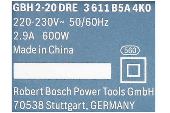 Máy khoan búa điện Bosch GBH 2-20 DRE 600W