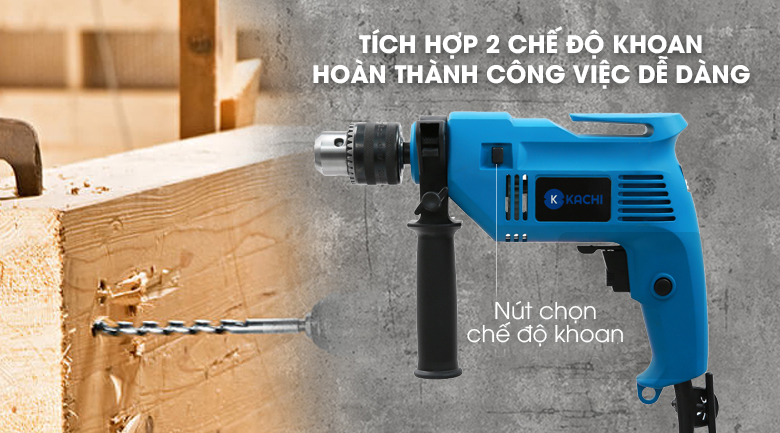 Hai chế độ khoan - Bộ máy khoan đa năng Kachi K-19 550W 45 món