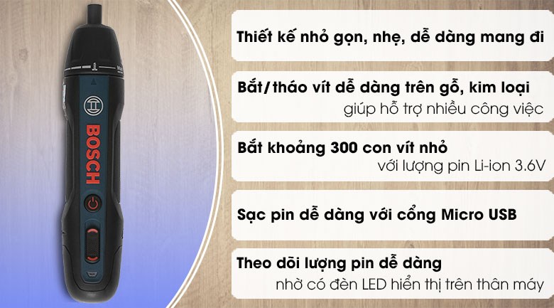 Máy vặn vít pin Bosch GO Gen 2 3.6V