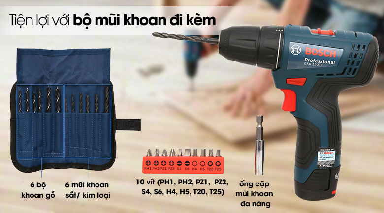 Máy khoan vặn vít pin Bosch GSR 120-LI 12V