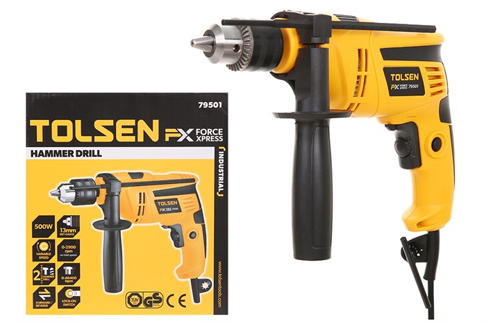 Máy khoan búa điện Tolsen 79501 500W Màu Đen - Vàng