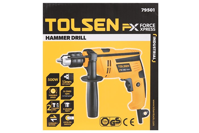 Máy khoan búa điện Tolsen 79501 500W Màu Đen - Vàng