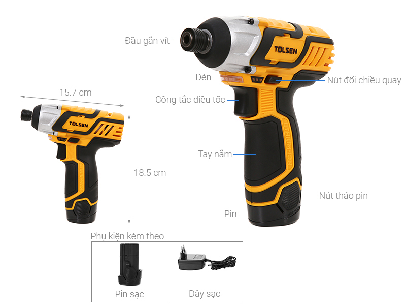 Máy vặn vít pin Tolsen 79025 12V