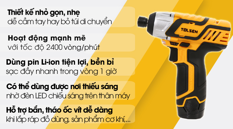 Máy vặn vít pin Tolsen 79025 12V