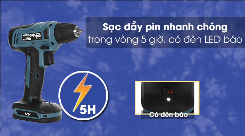 Máy khoan pin Wesco Ws2550K 12V