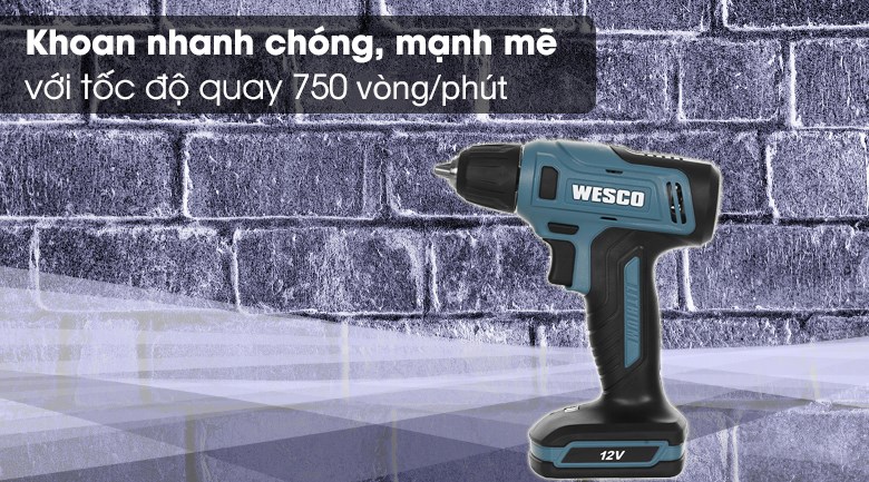 Máy khoan pin Wesco Ws2550K 12V
