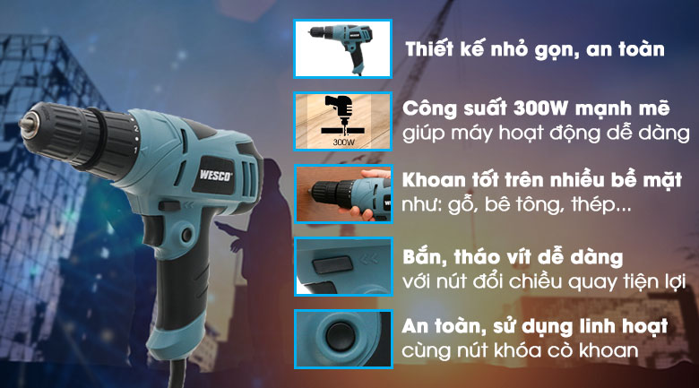 Máy khoan điện Wesco WS3231 300W