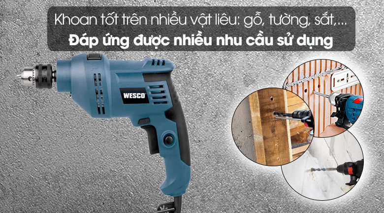 Khoan được trên nhiều loại bề mặt khác nhau nhờ mũi khoan sắc bén Khoan được trên nhiều loại bề mặt khác nhau nhờ mũi khoan sắc bén