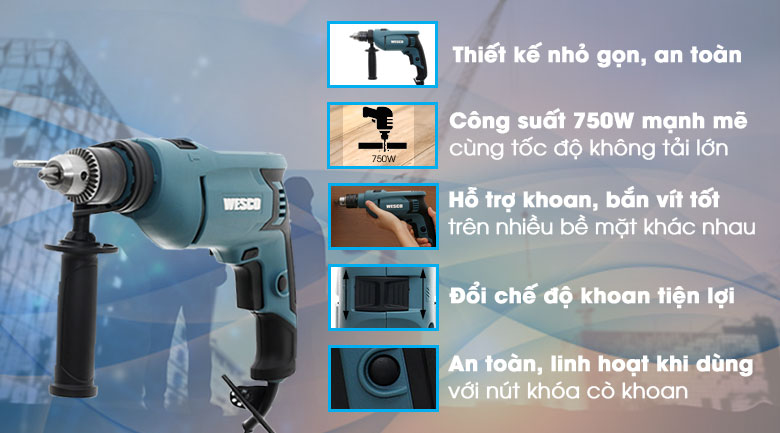 Máy khoan động lực điện Wesco WS3174 750W