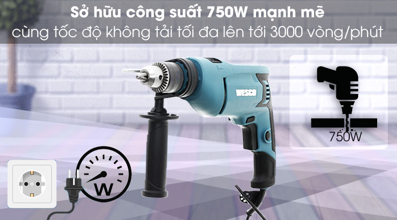 Máy Khoan Wesco WS3174 13Mm 750W - Hiệu quả khoan