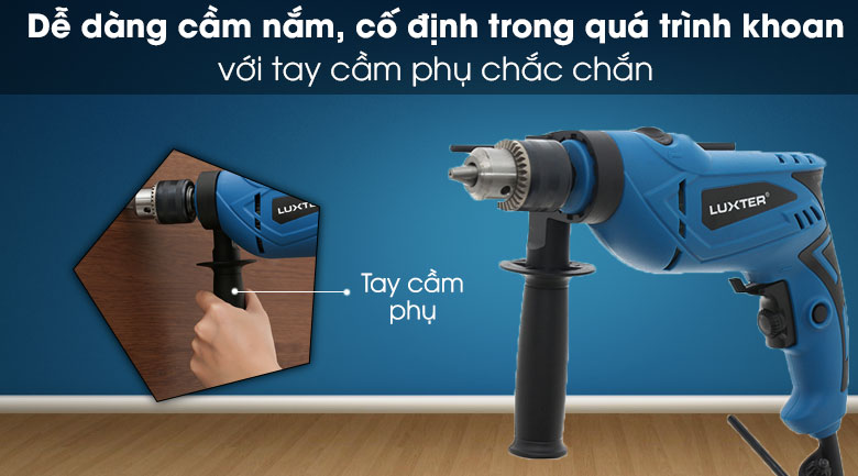 Máy Khoan Động Lực Luxter Wm57311 650W-Tay cầm phụ có thể điều chỉnh và tháo rời linh hoạt 