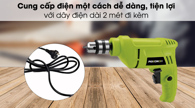 Máy Khoan Pigeon G6-10A 400W - Dây điện dài 2 mét tiện lợi Máy Khoan Pigeon G6-10A 400W - Dây điện dài 2 mét tiện lợi