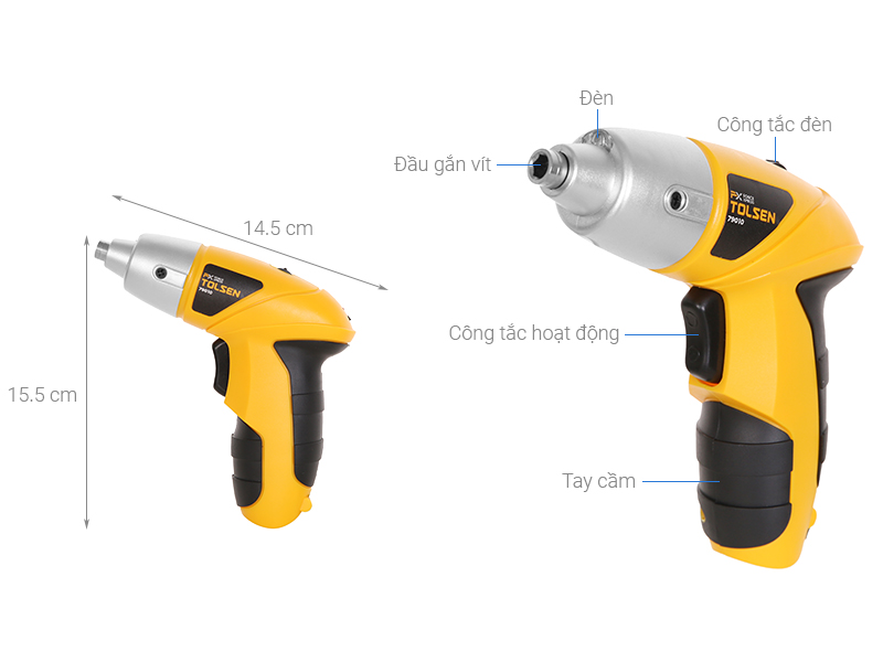 Máy khoan vặn vít pin Tolsen 79010 3.6V