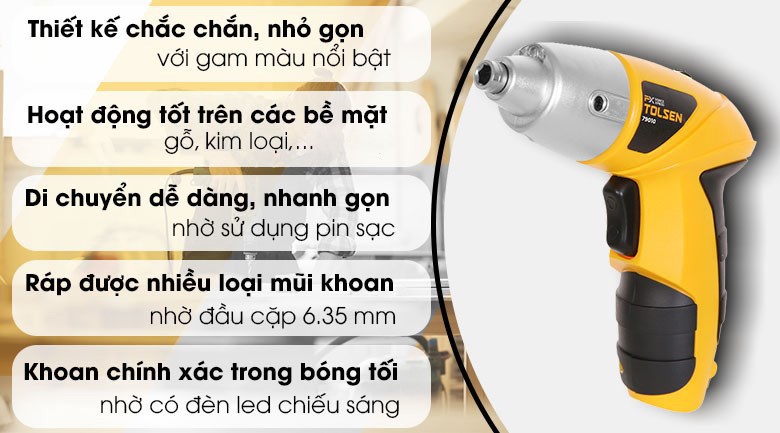 Máy khoan vặn vít pin Tolsen 79010 3.6V