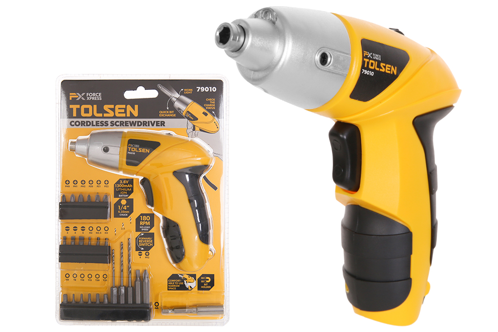 Máy khoan vặn vít pin Tolsen 79010 3.6V Màu Đen - Vàng
