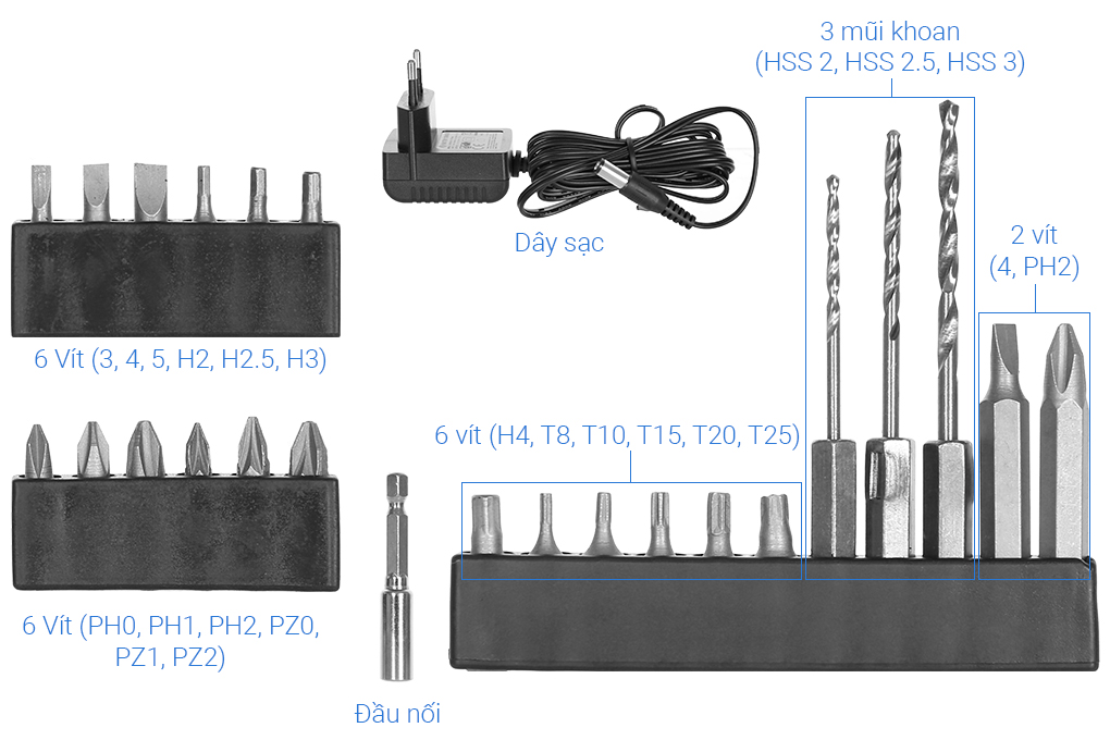 Máy khoan vặn vít pin Tolsen 79010 3.6V Màu Đen - Vàng