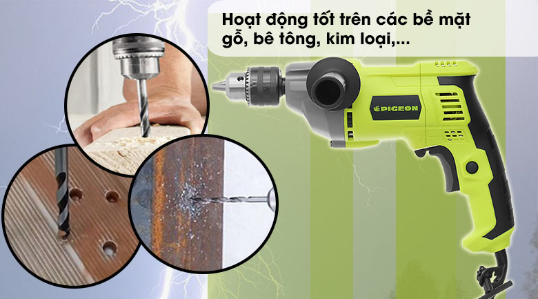 Máy Khoan Động Lực Pigeon G631 750W - Khoan nhiều bề mặt vật liệu Máy Khoan Động Lực Pigeon G631 750W - Khoan nhiều bề mặt vật liệu