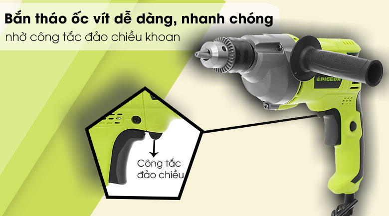 Máy Khoan Động Lực Pigeon G631 750W - - Đảo chiều khoan Máy Khoan Động Lực Pigeon G631 750W - Đảo chiều khoan