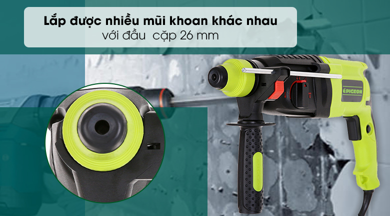 Máy khoan búa điện Pigeon G2-26A 800W - đầu cặp