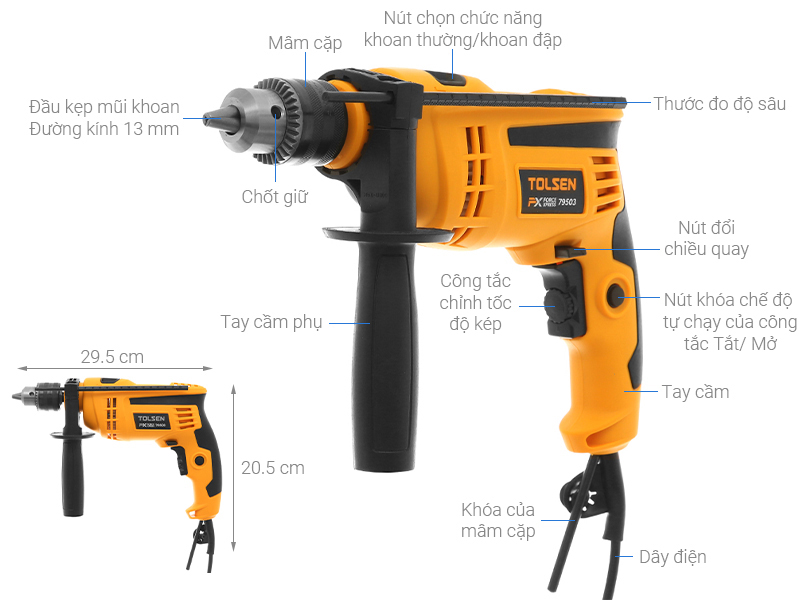 Máy khoan động lực điện Tolsen 79503 850W