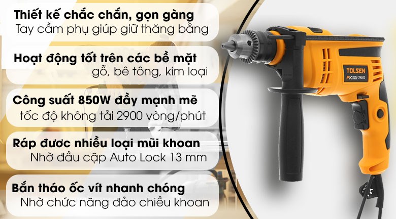 Máy khoan động lực điện Tolsen 79503 850W - 2