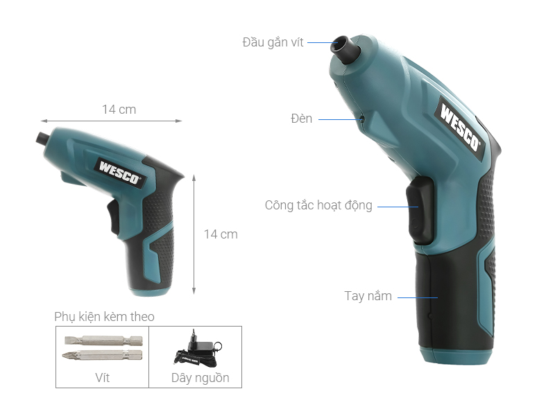 Thông số kỹ thuật Máy khoan vặn vít pin Wesco WS2012