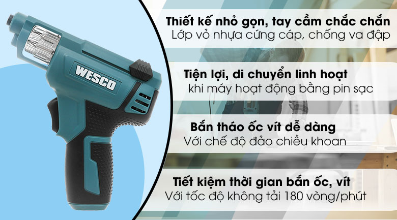 Máy khoan vặn vít pin Wesco Ws2013 4V