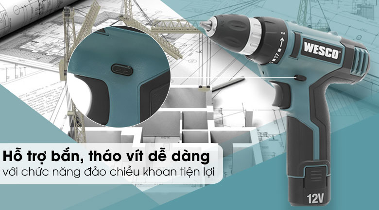 Máy khoan pin Wesco WS2532 12V