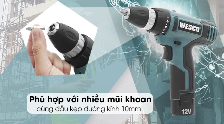 Máy khoan pin Wesco WS2532 12V