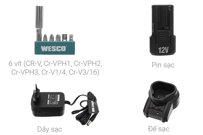 Máy khoan pin Wesco WS2532 12V