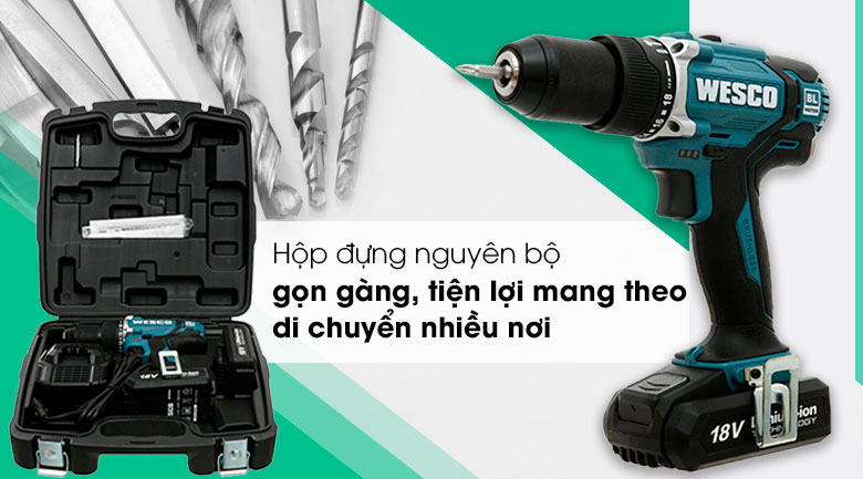 Máy khoan pin Wesco WS2921K2 18V (2 pin, 1 sạc)