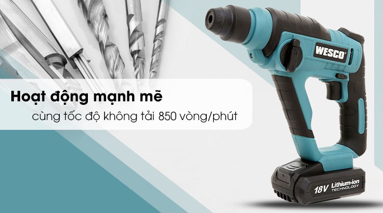 Máy khoan búa pin Wesco WS2940K2 18V