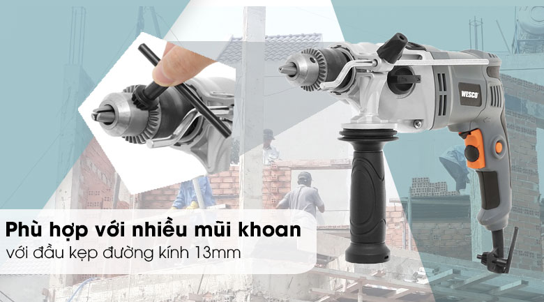 Máy Khoan Động Lực Điện Wesco WS3177 950W - Manh răng 13 mm