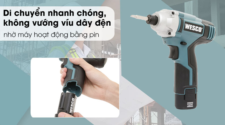 Máy khoan vặn vít pin Wesco WS2530K2 12V