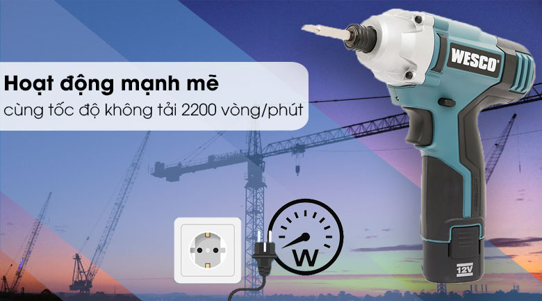 Máy khoan vặn vít pin Wesco WS2530K2 12V