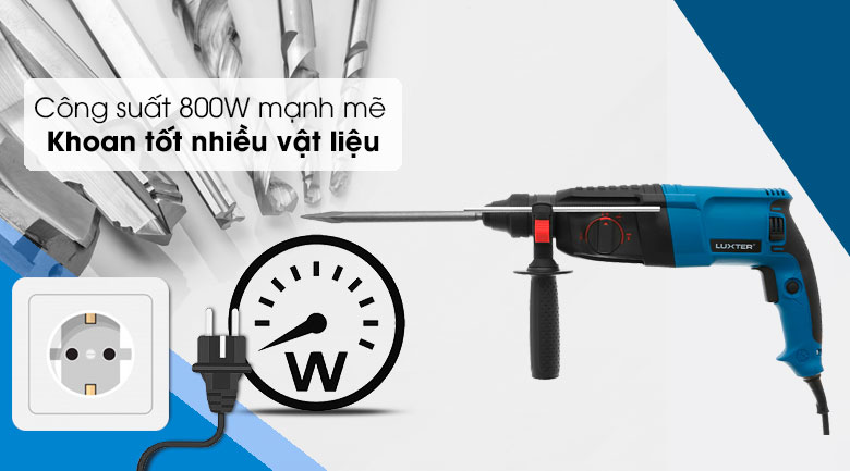 Máy Khoan Búa Điện Luxter Wm58101 800W - công suất