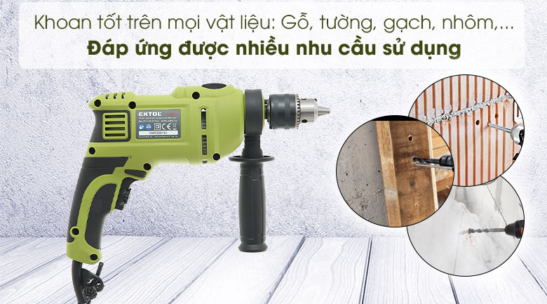 Máy khoan động lực điện Extol 401182 750W - Khoan trên nhiều vật liệu Máy khoan động lực điện Extol 401182 750W - Khoan trên nhiều vật liệu