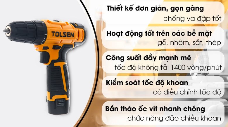 Máy khoan pin Tolsen 79036 12V