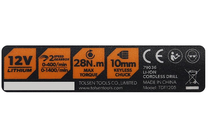 Máy khoan pin Tolsen 79036 12V Màu Đen - Vàng